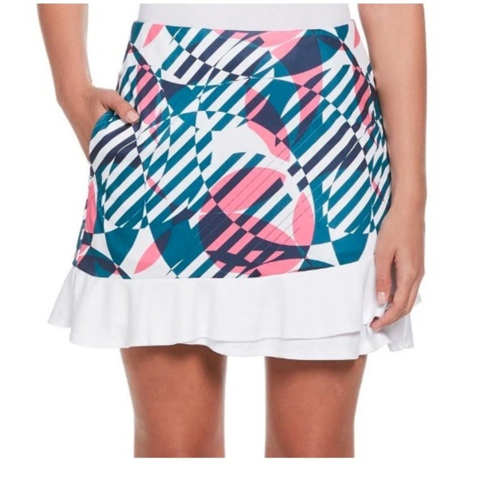 PGA Tour Golf Women's Grand Slam Geometric Print Golf Skort X Large UPF 30